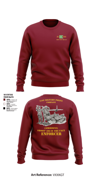 Crew Neck Sweatshirt, 21ST MILITARY POLICE COMPANY (AIRBORNE), Army, Teamtime, Team time, sublimation, custom sports apparel, team uniforms, spirit wear, spiritwear, sports uniforms, custom shirts, team store, custom team store, fundraiser sports, apparel fundraiser