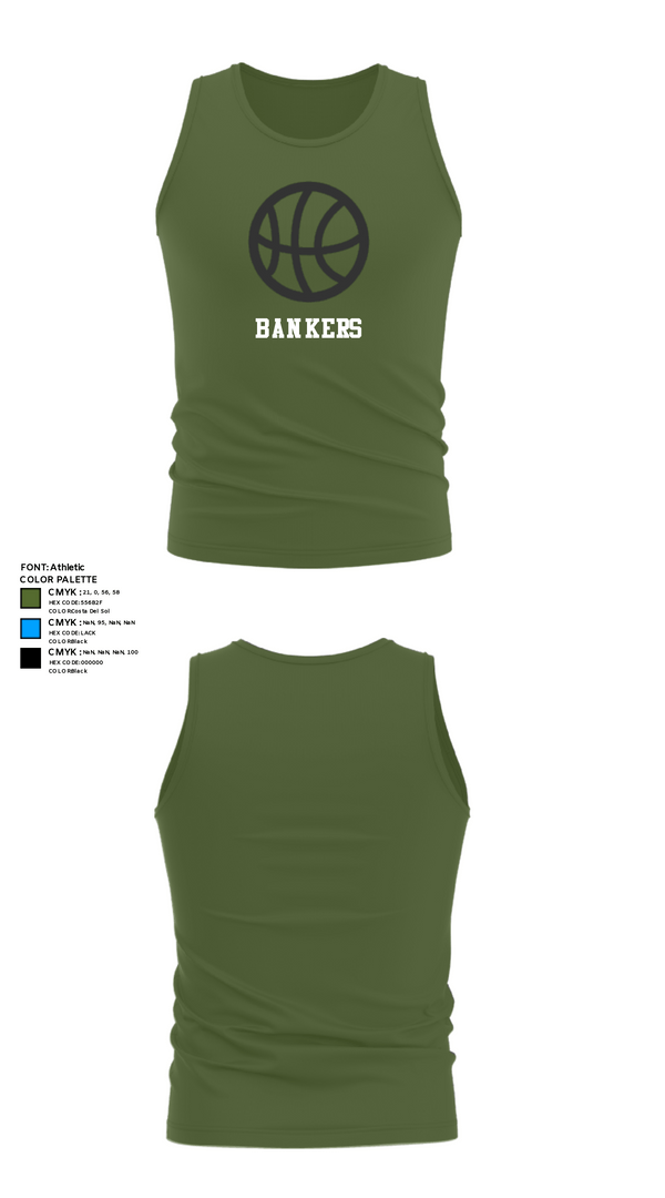 Tank Top, Bankers, Men's Basketball, Teamtime, Team time, sublimation, custom sports apparel, team uniforms, spirit wear, spiritwear, sports uniforms, custom shirts, team store, custom team store, fundraiser sports, apparel fundraiser