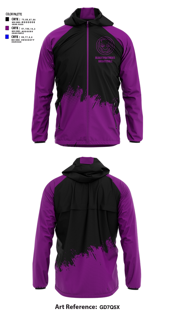 Windbreaker, BLACK PANTHERS, Men's Basketball, Teamtime, Team time, sublimation, custom sports apparel, team uniforms, spirit wear, spiritwear, sports uniforms, custom shirts, team store, custom team store, fundraiser sports, apparel fundraiser