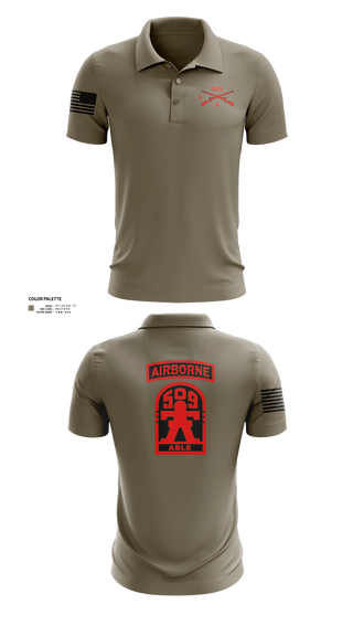Short Sleeve Performance Polo, 3-509th Parachute Infantry BN Able Nation, , Teamtime, Team time, sublimation, custom sports apparel, team uniforms, spirit wear, spiritwear, sports uniforms, custom shirts, team store, custom team store, fundraiser sports, apparel fundraiser