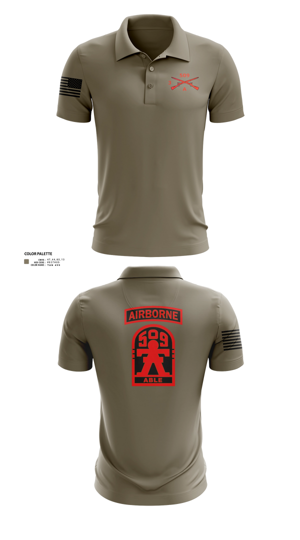 Short Sleeve Performance Polo, 3-509th Parachute Infantry BN Able Nation, , Teamtime, Team time, sublimation, custom sports apparel, team uniforms, spirit wear, spiritwear, sports uniforms, custom shirts, team store, custom team store, fundraiser sports, apparel fundraiser