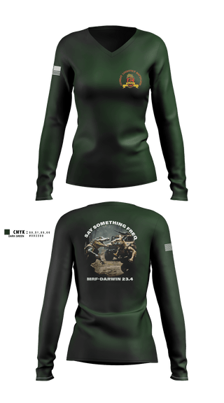 Women's Long Sleeve Vneck Shirt, Clb-5, Marines, Teamtime, Team time, sublimation, custom sports apparel, team uniforms, spirit wear, spiritwear, sports uniforms, custom shirts, team store, custom team store, fundraiser sports, apparel fundraiser