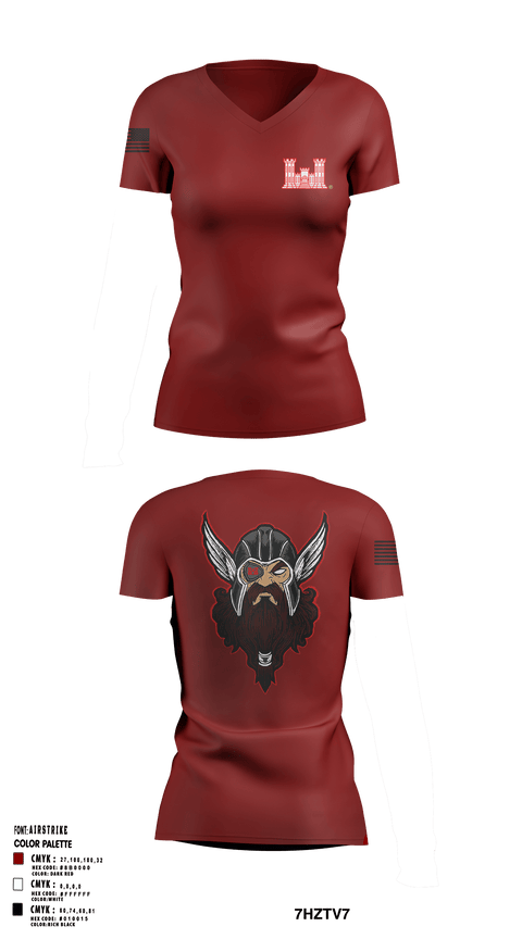 Women's Short Sleeve Vneck Shirt, 689 EN CO, Army, Teamtime, Team time, sublimation, custom sports apparel, team uniforms, spirit wear, spiritwear, sports uniforms, custom shirts, team store, custom team store, fundraiser sports, apparel fundraiser