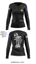 962D QUARTERMASTER COMPANY (MORTUARY AFFAIRS) 48662806 Women's Long Sleeve V-neck Shirt - 3