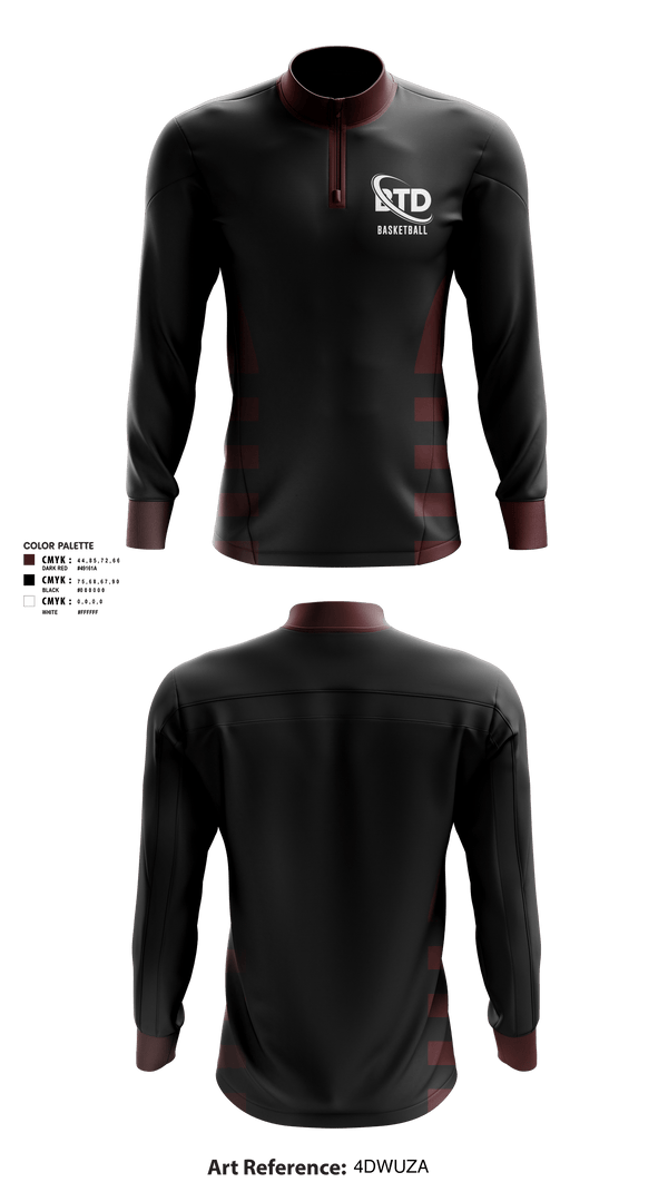 Quarter Zip Jacket, BTD, Men's Basketball, Teamtime, Team time, sublimation, custom sports apparel, team uniforms, spirit wear, spiritwear, sports uniforms, custom shirts, team store, custom team store, fundraiser sports, apparel fundraiser