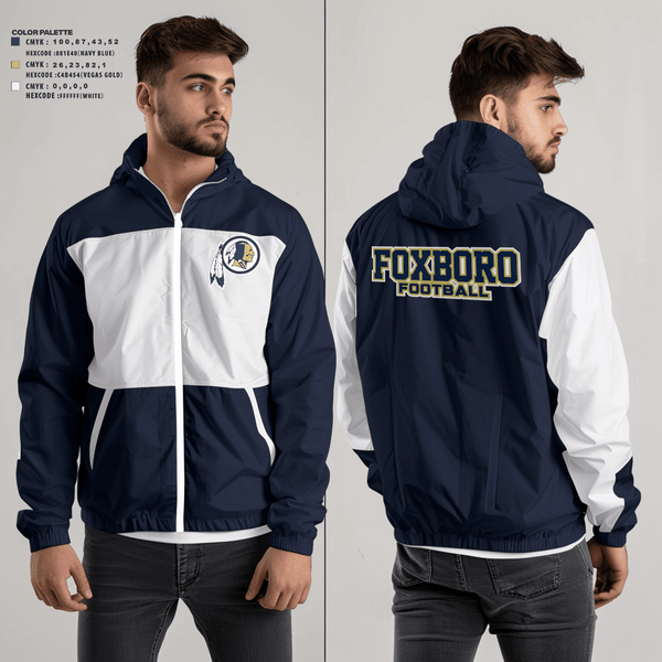Windbreaker, Foxboro Youth Football And Cheerleading, Football, Teamtime, Team time, sublimation, custom sports apparel, team uniforms, spirit wear, spiritwear, sports uniforms, custom shirts, team store, custom team store, fundraiser sports, apparel fundraiser