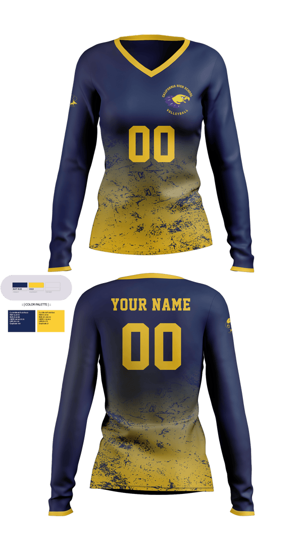 Women's Long Sleeve Vneck Shirt, California High School Volleyball, Women's Volleyball, Teamtime, Team time, sublimation, custom sports apparel, team uniforms, spirit wear, spiritwear, sports uniforms, custom shirts, team store, custom team store, fundraiser sports, apparel fundraiser