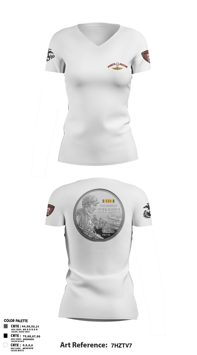 B Co. 3rd Recon Bn Force Reconnaissance3rd Recon Co.3rd Reconnaissance 55773170 Women's Short Sleeve V-neck Shirt - 2