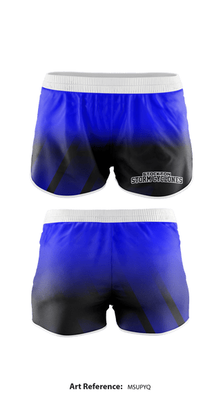Womens Soccer Shorts, Stockton Storm Cyclones, Women's Soccer, Teamtime, Team time, sublimation, custom sports apparel, team uniforms, spirit wear, spiritwear, sports uniforms, custom shirts, team store, custom team store, fundraiser sports, apparel fundraiser