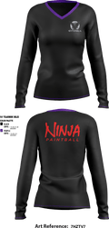 Nocturnalz 5555113 Women's Long Sleeve V-neck Shirt - 1