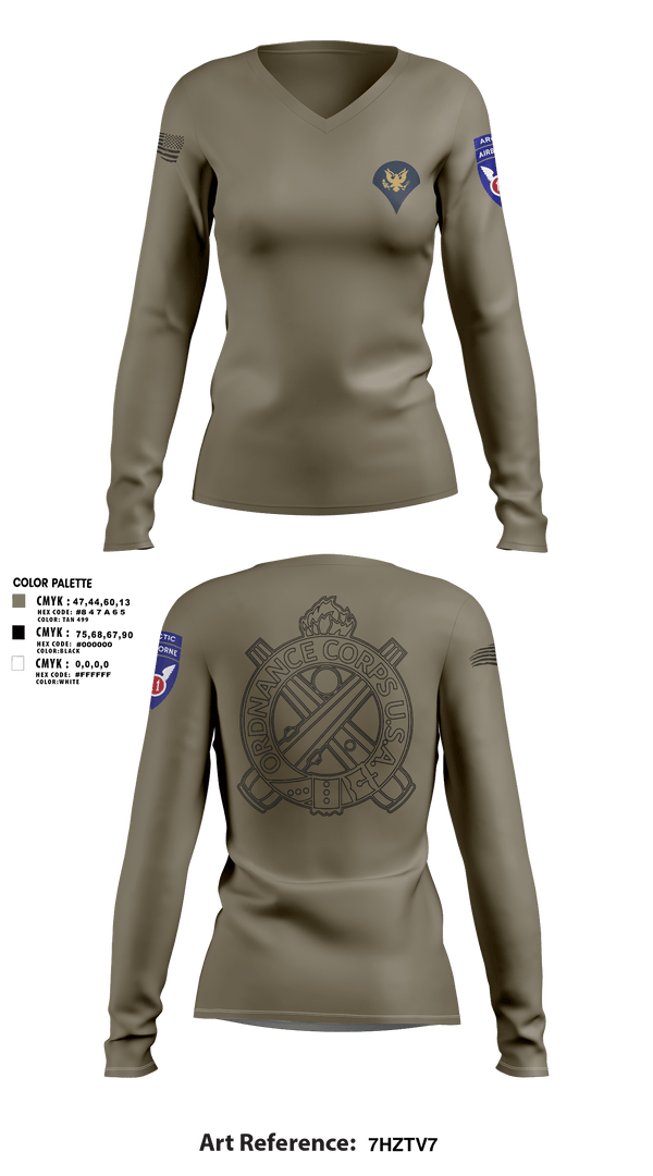 Women's Long Sleeve Vneck Shirt, 205TH MOD, Army, Teamtime, Team time, sublimation, custom sports apparel, team uniforms, spirit wear, spiritwear, sports uniforms, custom shirts, team store, custom team store, fundraiser sports, apparel fundraiser