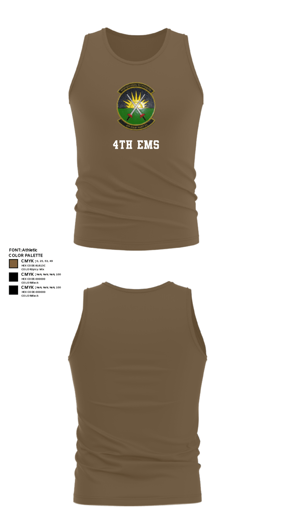 Tank Top, 4th EMS, Air Force, Teamtime, Team time, sublimation, custom sports apparel, team uniforms, spirit wear, spiritwear, sports uniforms, custom shirts, team store, custom team store, fundraiser sports, apparel fundraiser