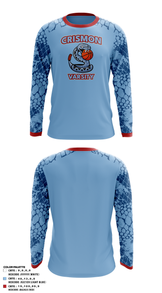 Long Sleeve Performance Shirt, Crismon Rattlers, Women's Basketball, Teamtime, Team time, sublimation, custom sports apparel, team uniforms, spirit wear, spiritwear, sports uniforms, custom shirts, team store, custom team store, fundraiser sports, apparel fundraiser