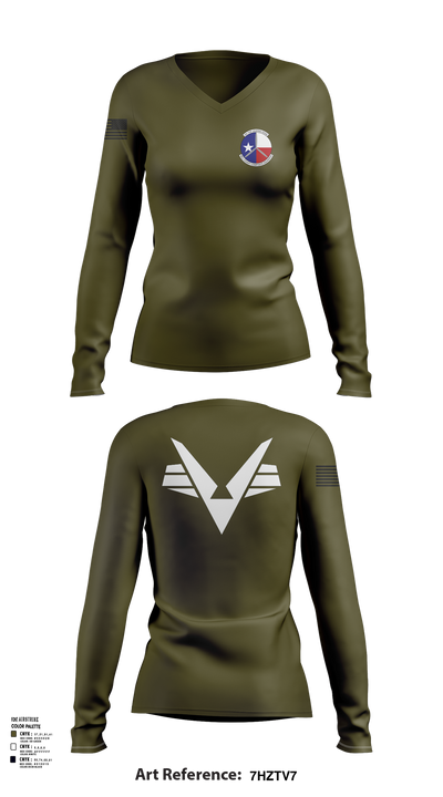 SWR-TX-403 2239493 Women's Long Sleeve V-neck Shirt - 53