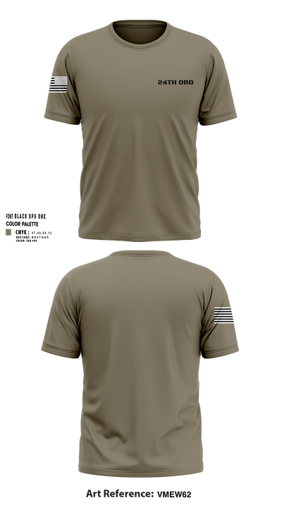 24th ORD 84691415 Short Sleeve Performance Shirt - 155