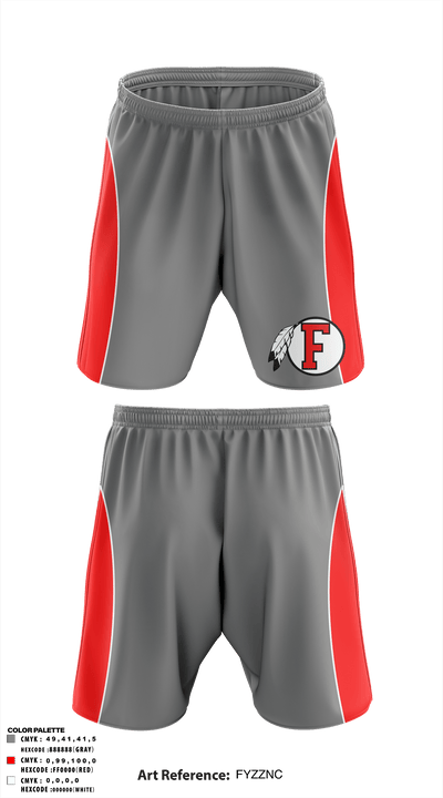 Fallbrook Pop Warner Football League 2743978 Athletic Shorts With Pockets - 1
