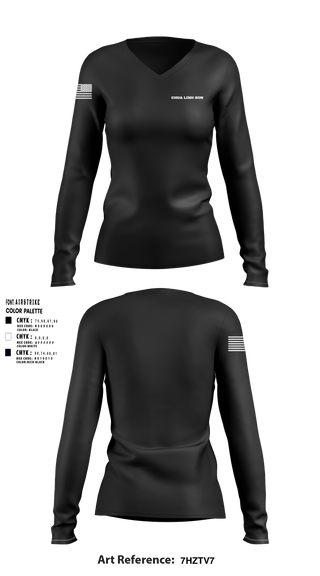 Women's Long Sleeve Vneck Shirt, Chua Linh Son, Army, Teamtime, Team time, sublimation, custom sports apparel, team uniforms, spirit wear, spiritwear, sports uniforms, custom shirts, team store, custom team store, fundraiser sports, apparel fundraiser