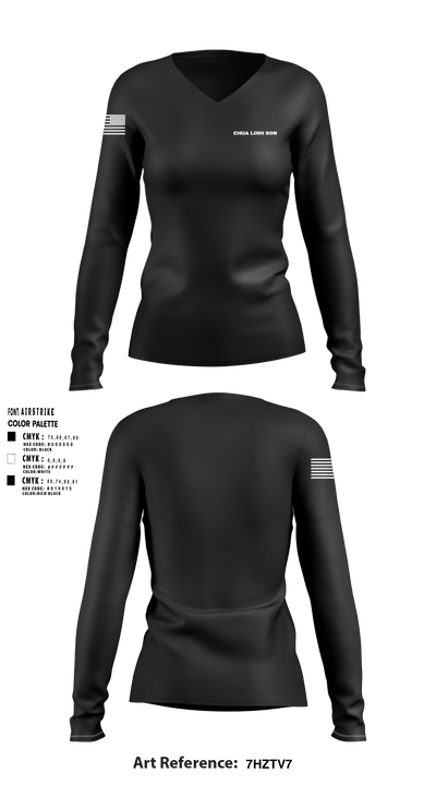 Chua Linh Son 57601981 Women's Long Sleeve V-neck Shirt - 1