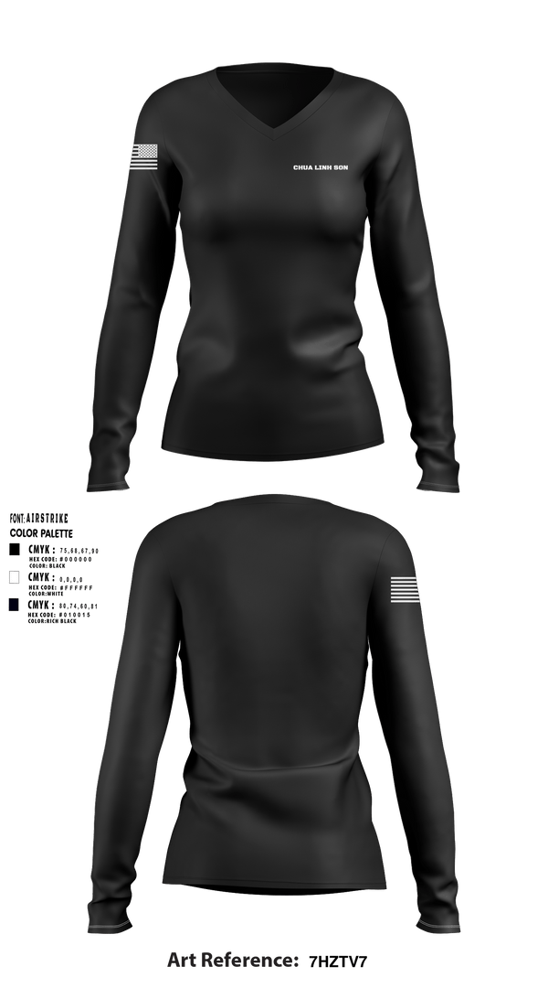 Women's Long Sleeve Vneck Shirt, Chua Linh Son, Army, Teamtime, Team time, sublimation, custom sports apparel, team uniforms, spirit wear, spiritwear, sports uniforms, custom shirts, team store, custom team store, fundraiser sports, apparel fundraiser