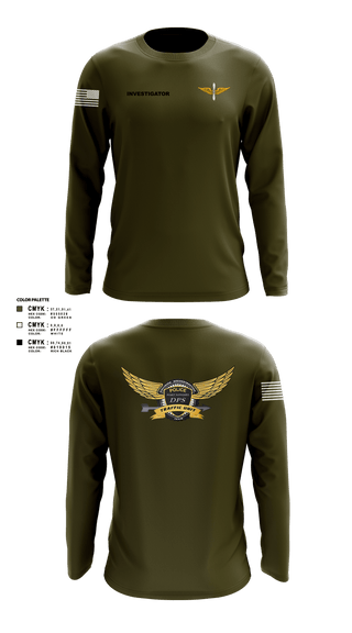 Long Sleeve Performance Shirt, Investigator, Army, Teamtime, Team time, sublimation, custom sports apparel, team uniforms, spirit wear, spiritwear, sports uniforms, custom shirts, team store, custom team store, fundraiser sports, apparel fundraiser
