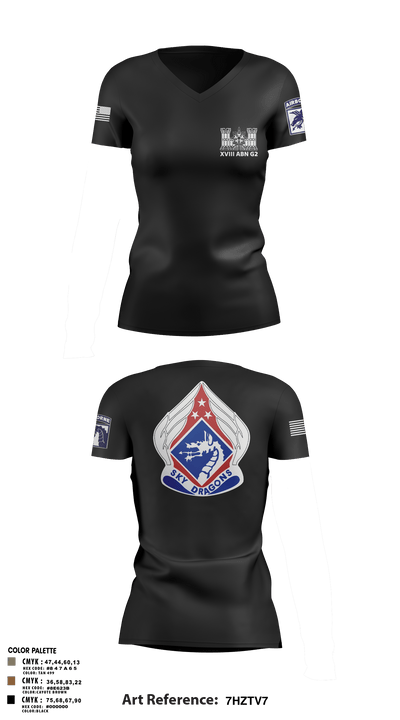 XVIII ABN G2 65000076 Women's Short Sleeve V-neck Shirt - 6