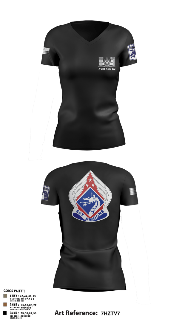 Women's Short Sleeve Vneck Shirt, XVIII ABN G2, Army, Teamtime, Team time, sublimation, custom sports apparel, team uniforms, spirit wear, spiritwear, sports uniforms, custom shirts, team store, custom team store, fundraiser sports, apparel fundraiser