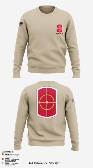 Crew Neck Sweatshirt, 980th EN BN, Army, Teamtime, Team time, sublimation, custom sports apparel, team uniforms, spirit wear, spiritwear, sports uniforms, custom shirts, team store, custom team store, fundraiser sports, apparel fundraiser