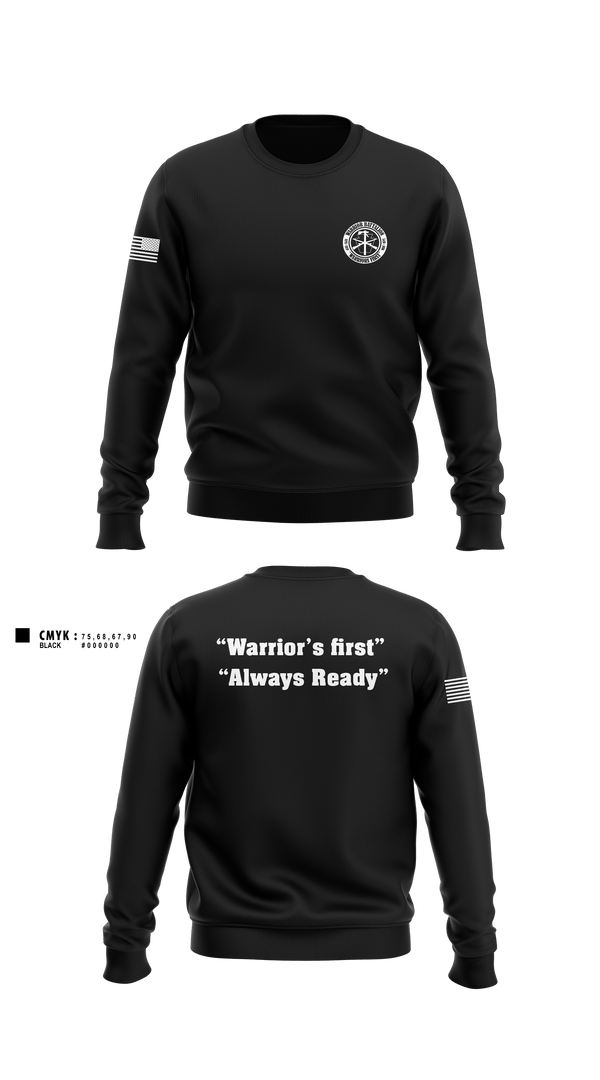Crew Neck Sweatshirt, Warrior battalion, Army, Teamtime, Team time, sublimation, custom sports apparel, team uniforms, spirit wear, spiritwear, sports uniforms, custom shirts, team store, custom team store, fundraiser sports, apparel fundraiser