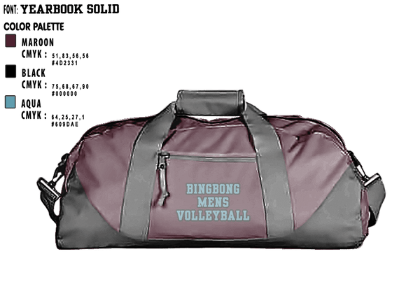 Duffle Bag, BingBong, Men's Volleyball, Teamtime, Team time, sublimation, custom sports apparel, team uniforms, spirit wear, spiritwear, sports uniforms, custom shirts, team store, custom team store, fundraiser sports, apparel fundraiser