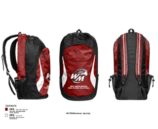 Gear Bag, West Mecklenburg High School Volleyball, Women's Volleyball, Teamtime, Team time, sublimation, custom sports apparel, team uniforms, spirit wear, spiritwear, sports uniforms, custom shirts, team store, custom team store, fundraiser sports, apparel fundraiser