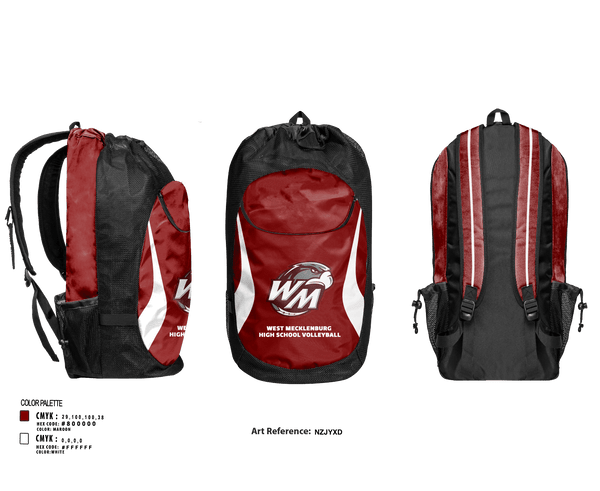 Gear Bag, West Mecklenburg High School Volleyball, Women's Volleyball, Teamtime, Team time, sublimation, custom sports apparel, team uniforms, spirit wear, spiritwear, sports uniforms, custom shirts, team store, custom team store, fundraiser sports, apparel fundraiser