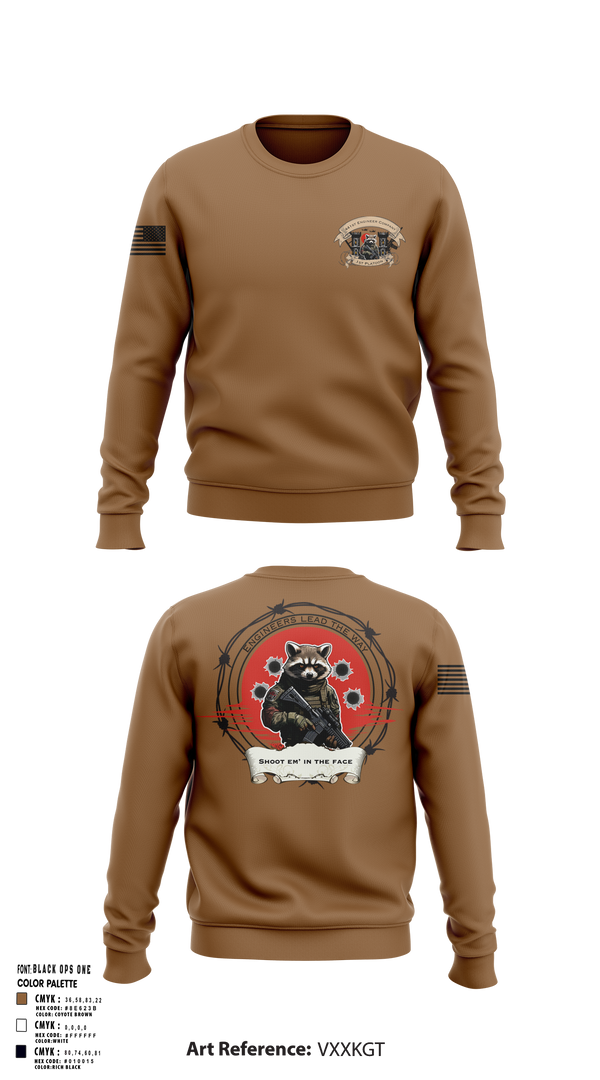 Crew Neck Sweatshirt, 441st Engineer Company, Army, Teamtime, Team time, sublimation, custom sports apparel, team uniforms, spirit wear, spiritwear, sports uniforms, custom shirts, team store, custom team store, fundraiser sports, apparel fundraiser