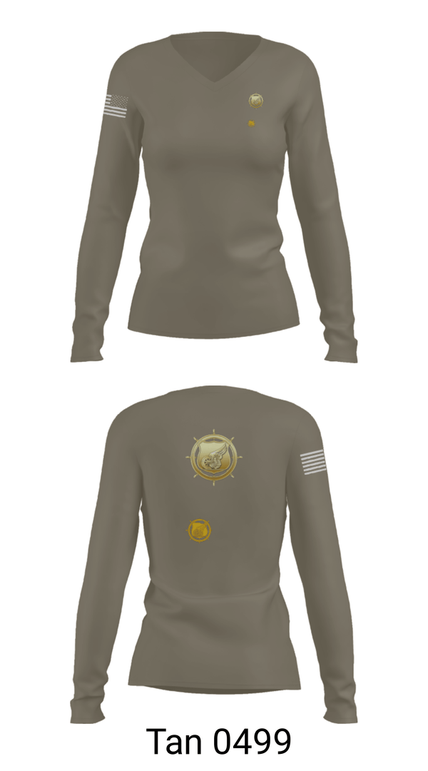 Women's Long Sleeve Vneck Shirt, 383rd MCT, Army, Teamtime, Team time, sublimation, custom sports apparel, team uniforms, spirit wear, spiritwear, sports uniforms, custom shirts, team store, custom team store, fundraiser sports, apparel fundraiser