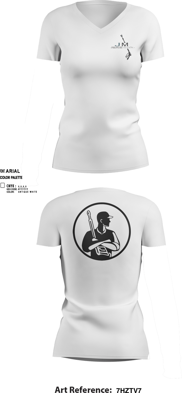 Women's Short Sleeve Vneck Shirt, JM Pressure CleaningJM Pressure Cleaning, , Teamtime, Team time, sublimation, custom sports apparel, team uniforms, spirit wear, spiritwear, sports uniforms, custom shirts, team store, custom team store, fundraiser sports, apparel fundraiser
