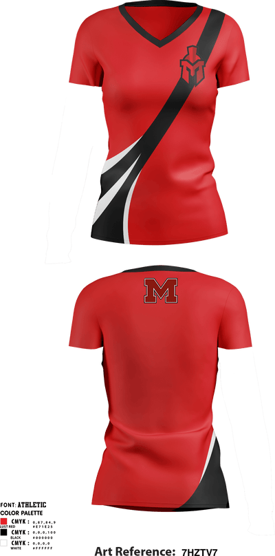 Redmen 61765245 Women's Short Sleeve V-neck Shirt - 1