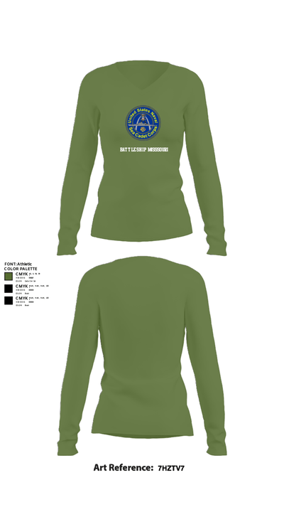 Battleship misssouri 47283625 Women's Long Sleeve V-neck Shirt - 40