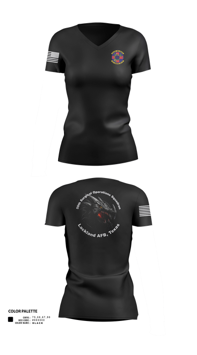 59th Surgical Operations Squadron 37744422 Women's Short Sleeve V-neck Shirt - 40