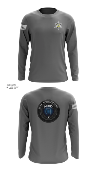 Long Sleeve Performance Shirt, Manhattan Police Department, , Teamtime, Team time, sublimation, custom sports apparel, team uniforms, spirit wear, spiritwear, sports uniforms, custom shirts, team store, custom team store, fundraiser sports, apparel fundraiser