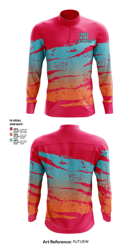 Quarter Zip Jacket, Grace, Men's Lacrosse, Teamtime, Team time, sublimation, custom sports apparel, team uniforms, spirit wear, spiritwear, sports uniforms, custom shirts, team store, custom team store, fundraiser sports, apparel fundraiser