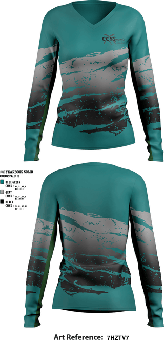 Women's Long Sleeve Vneck Shirt, Copper Cities Youth Sports, Spirit Store, Teamtime, Team time, sublimation, custom sports apparel, team uniforms, spirit wear, spiritwear, sports uniforms, custom shirts, team store, custom team store, fundraiser sports, apparel fundraiser