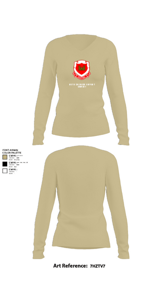 Women's Long Sleeve Vneck Shirt, 185th Engineer Support Company, , Teamtime, Team time, sublimation, custom sports apparel, team uniforms, spirit wear, spiritwear, sports uniforms, custom shirts, team store, custom team store, fundraiser sports, apparel fundraiser