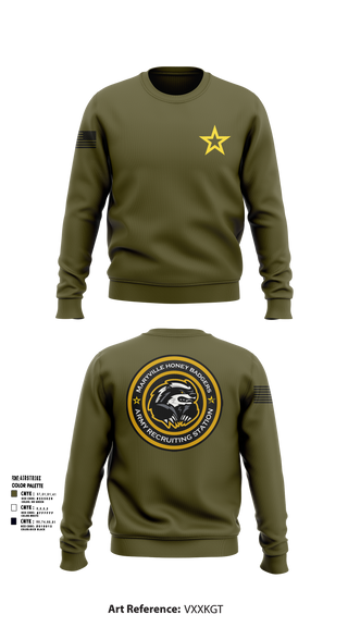 Crew Neck Sweatshirt, Maryville Honeybadger, Army, Teamtime, Team time, sublimation, custom sports apparel, team uniforms, spirit wear, spiritwear, sports uniforms, custom shirts, team store, custom team store, fundraiser sports, apparel fundraiser