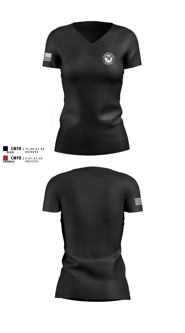 Women's Short Sleeve Vneck Shirt, Kankakee Twp Fire, , Teamtime, Team time, sublimation, custom sports apparel, team uniforms, spirit wear, spiritwear, sports uniforms, custom shirts, team store, custom team store, fundraiser sports, apparel fundraiser