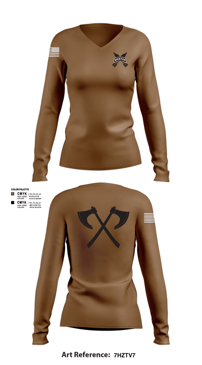 Mortars 32639888 Women's Long Sleeve V-neck Shirt - 3