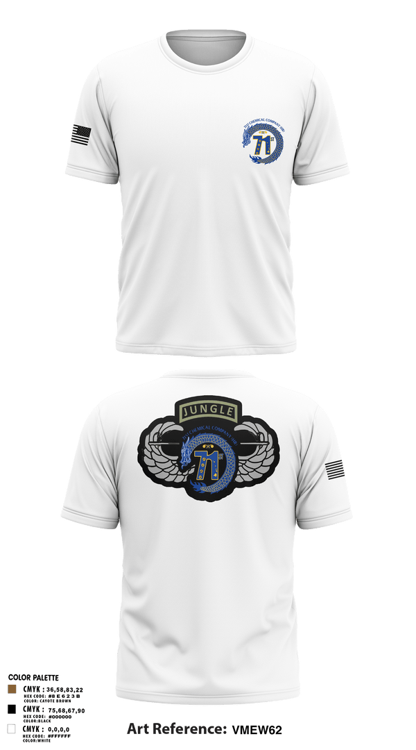 Old School Cotton Feel Shirt, 71st Chemical Company (HR), Army, Teamtime, Team time, sublimation, custom sports apparel, team uniforms, spirit wear, spiritwear, sports uniforms, custom shirts, team store, custom team store, fundraiser sports, apparel fundraiser