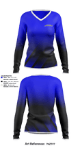 Stockton Storm Cyclones 70214374 Women's Long Sleeve V-neck Shirt - 1