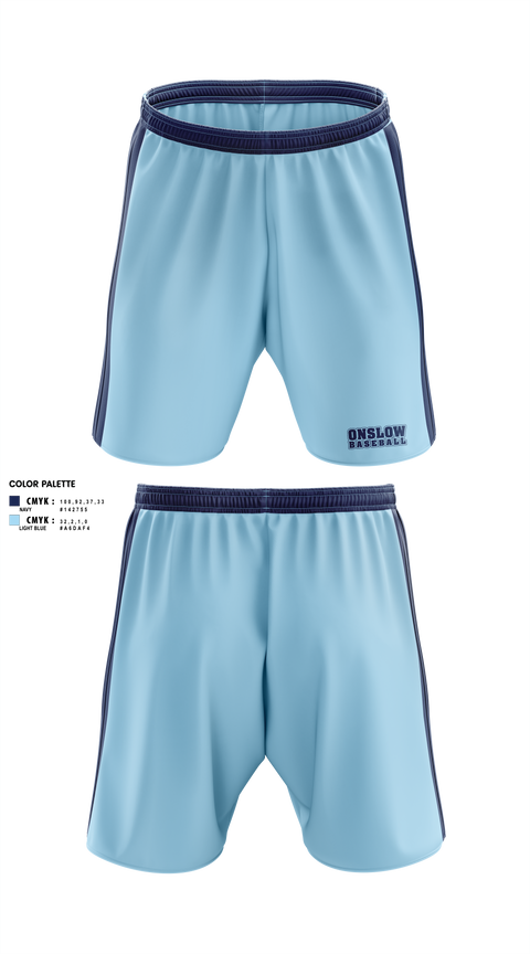 Athletic Shorts With Pockets, Onslow, Baseball, Teamtime, Team time, sublimation, custom sports apparel, team uniforms, spirit wear, spiritwear, sports uniforms, custom shirts, team store, custom team store, fundraiser sports, apparel fundraiser