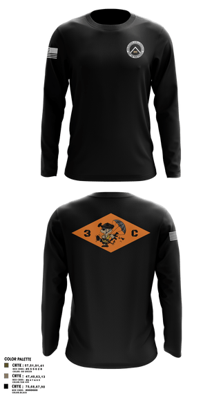 Long Sleeve Performance Polo, 3rd Platoon, CCo, 1-508th PIR, , Teamtime, Team time, sublimation, custom sports apparel, team uniforms, spirit wear, spiritwear, sports uniforms, custom shirts, team store, custom team store, fundraiser sports, apparel fundraiser
