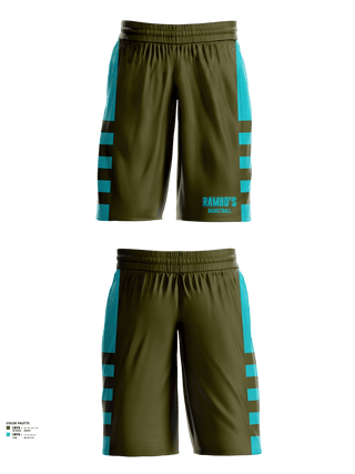 Mens Basketball Shorts, Rambo’s, Men's Basketball, Teamtime, Team time, sublimation, custom sports apparel, team uniforms, spirit wear, spiritwear, sports uniforms, custom shirts, team store, custom team store, fundraiser sports, apparel fundraiser