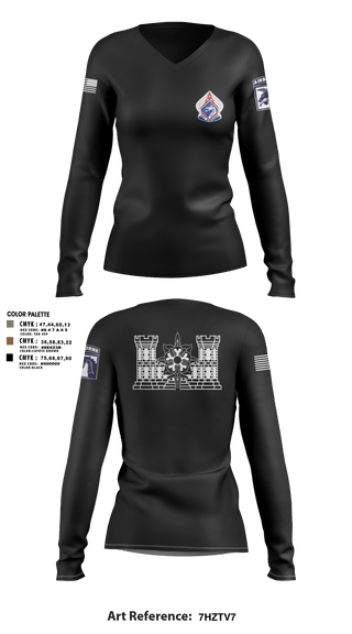 Women's Long Sleeve Vneck Shirt, XVIII ABN G2, Army, Teamtime, Team time, sublimation, custom sports apparel, team uniforms, spirit wear, spiritwear, sports uniforms, custom shirts, team store, custom team store, fundraiser sports, apparel fundraiser